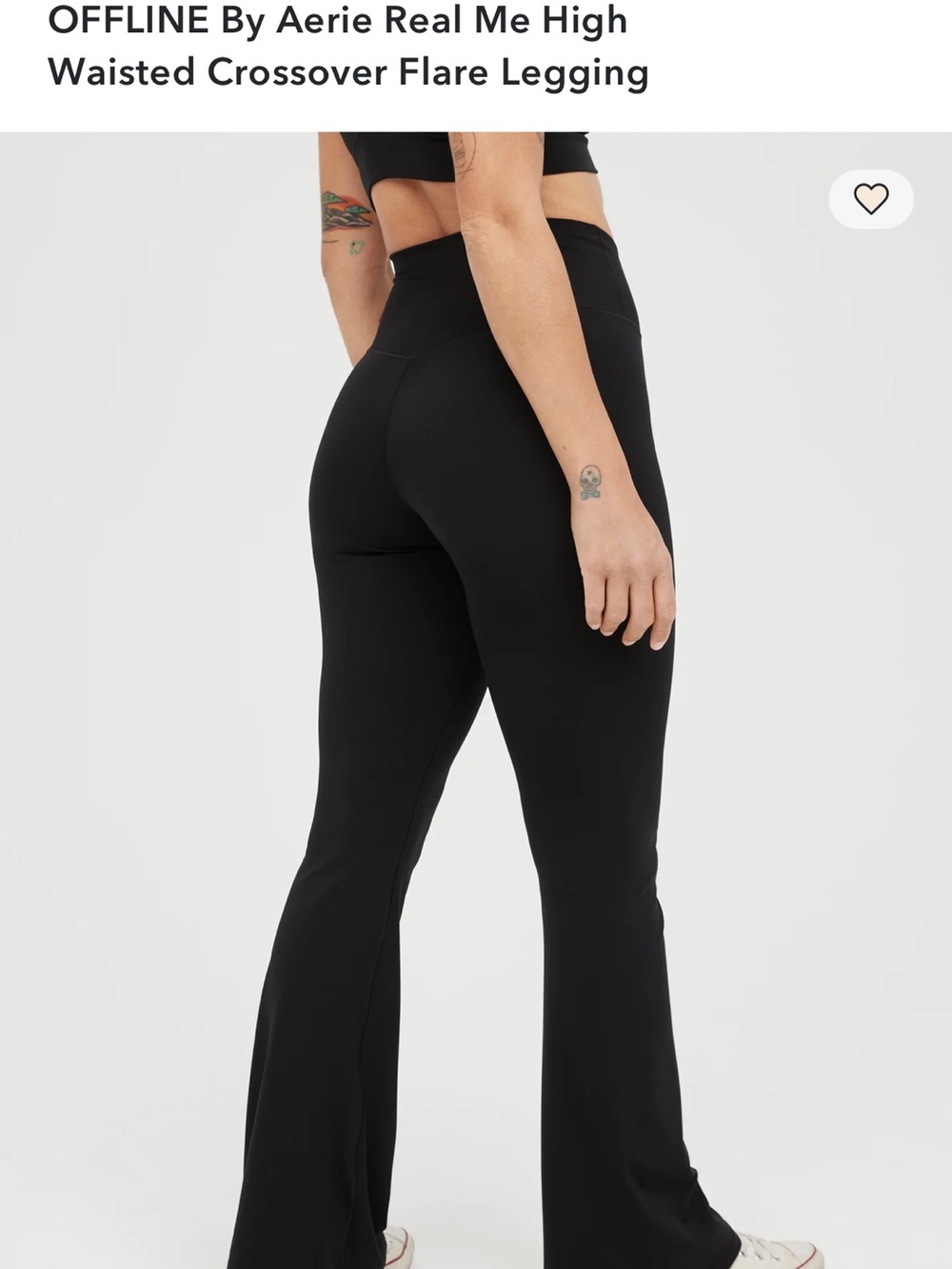 NWT Offline by Aerie High Waist Crossover Black Flare Leggings Real Me Size M